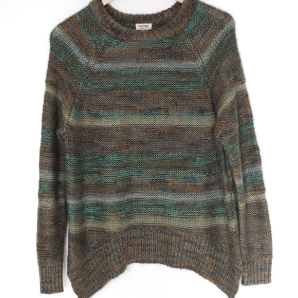 Mossimo Crewneck Brown Green Sweater 